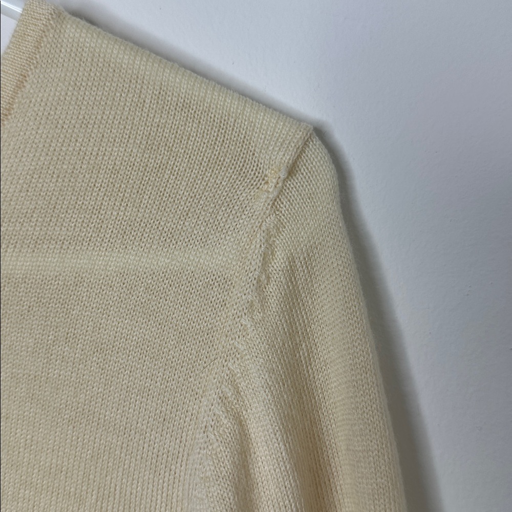 Charter Club Pure Wool Vintage Cream Crewneck Sweater Long Sleeve Top - Picture 6 of 7